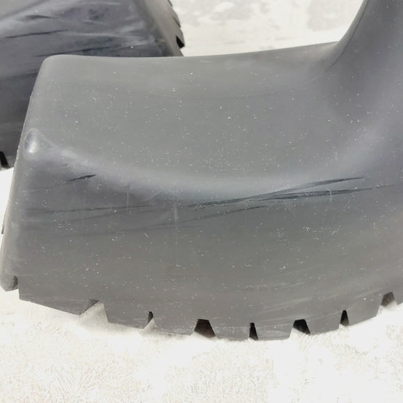 New Balenciaga Trooper Black Rubber Square Toe Rain Boots F741 - Picture 12 of 14